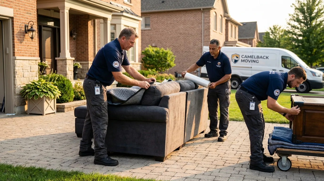 Large estate moving crew wrapping furniture in Saint Helena, CA